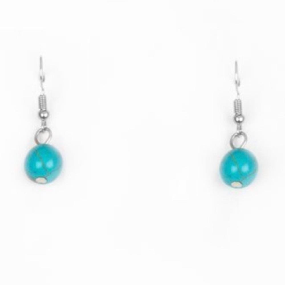 Full Frontier Blue Necklace Earring Jewelry Set - Picture 2 of 2